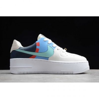 Nike Bayan Air Force 1 Sage Low Zeytin Yeşili / Açık Mavi / Lacivert Mavi Kaykay Ayakkabı Türkiye -